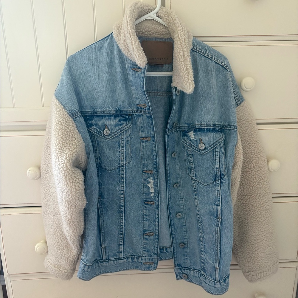 American Eagle Sherpa Denim Jacket